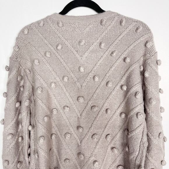 New Entro Large L Light Lavender Purple Pom Pom Crew Neck Textured Sweater - Picture 11 of 11